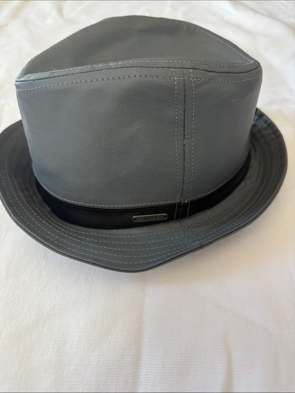 Calvin Klein Gray Men's Fedora Hat with Black Band